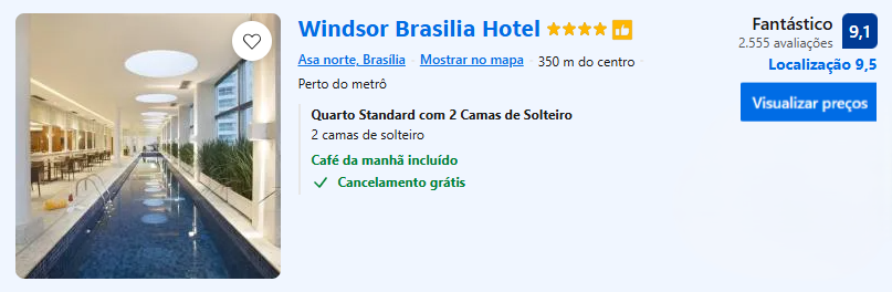 Windsor Brasília Hotel | Imagem: divulgação