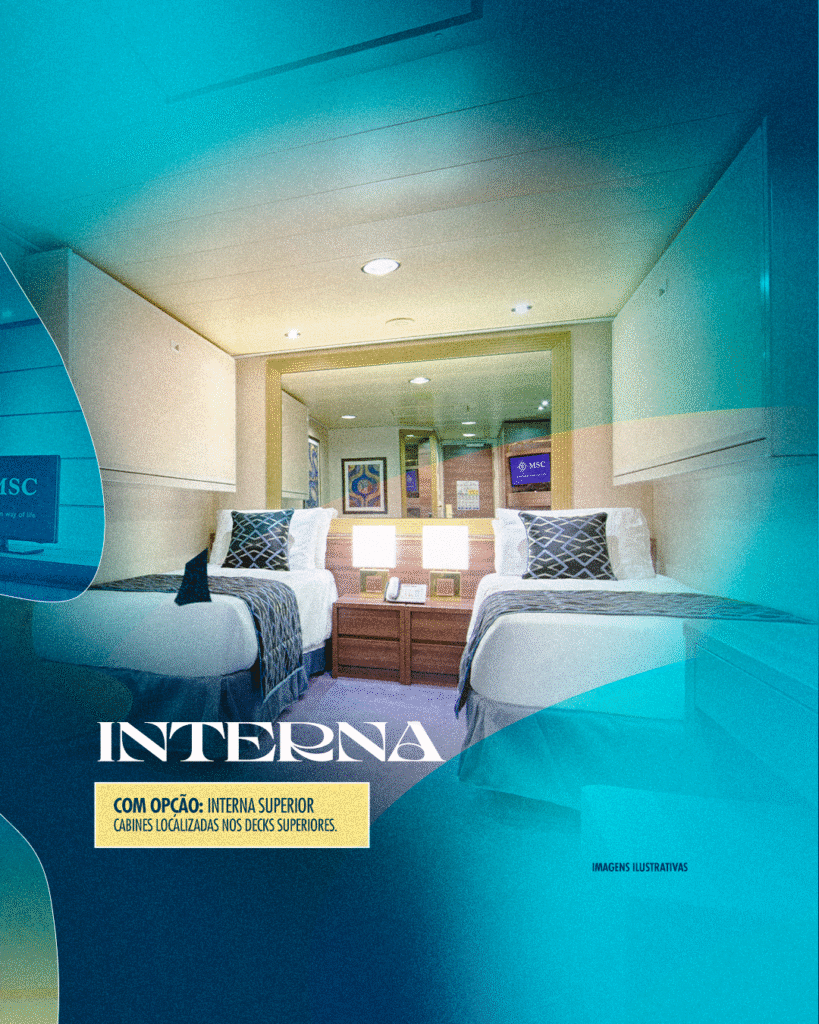 Cabine Interna - Réveillon em Alto-mar | Imagem: divulgação