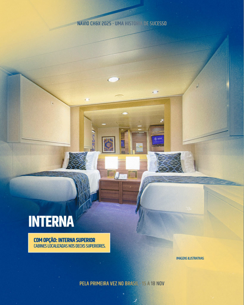 Cabine Interna - Navio Chitãozinho e Xororó | Imagem: Divulgação