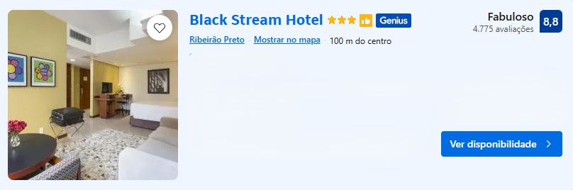 Hospedagem em Ribeirão Preto - Black Stream Hotel | Imagem: Booking.com