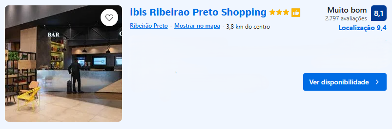 Hospedagem em Ribeirão Preto - Ibis Ribeirão Preto Shopping | Imagem Booking.com