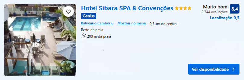 Hospedagem em Camboriú - Hotel Sibara SPA & Convenções | Imagem: Booking