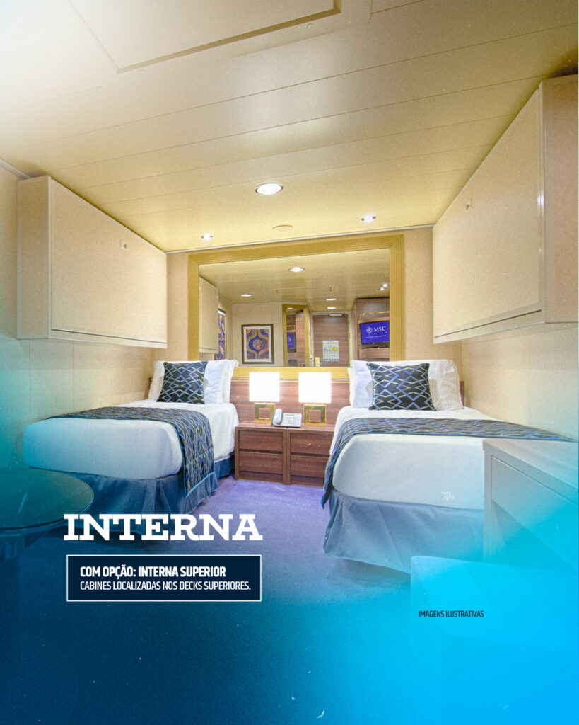 Cabine Interna - Navio Zezé Di Camargo | Imagem: divulgação