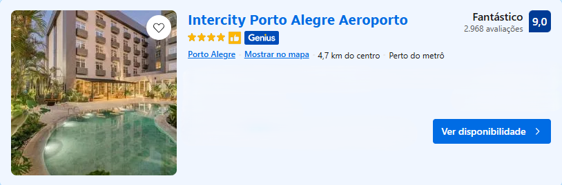 Hospedagem na Grande POA - Intercity Porto Alegre Aeroporto | Imagem: Booking.com