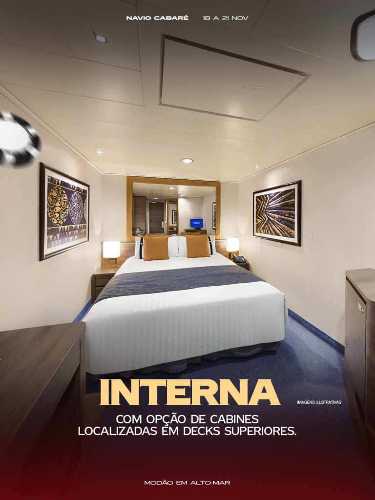 Navio Cabaré em Alto-mar - Cabine interna