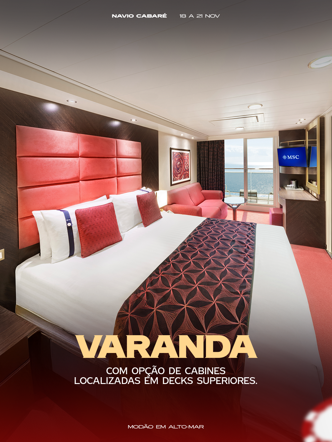 Navio Cabaré em Alto-mar - Varanda