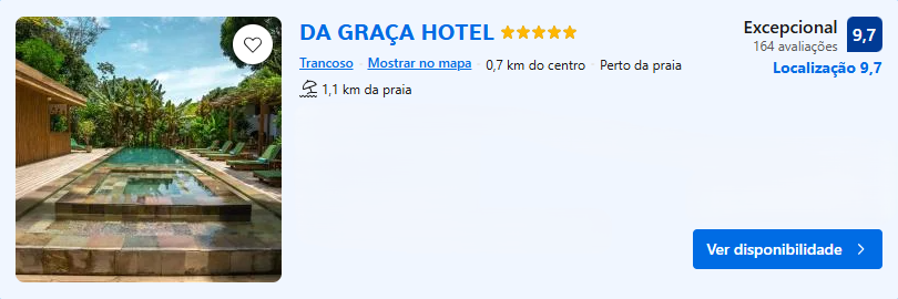Hospedagem em Trancoso para S.O.M - Da Graça Hotel